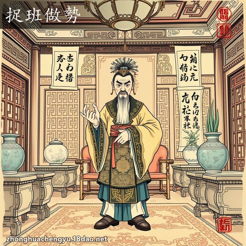 捉班做勢 配图
