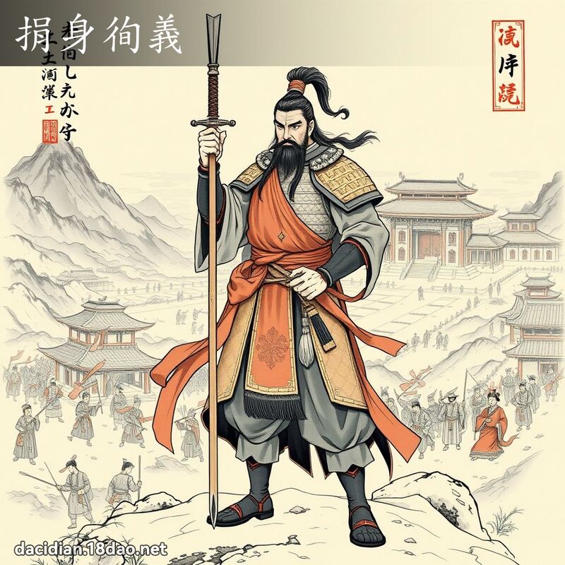捐身徇義 - 中華成語配圖