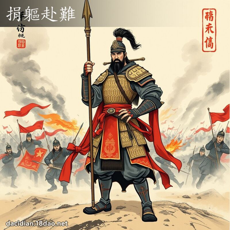 捐軀赴難 - 中華成語配圖