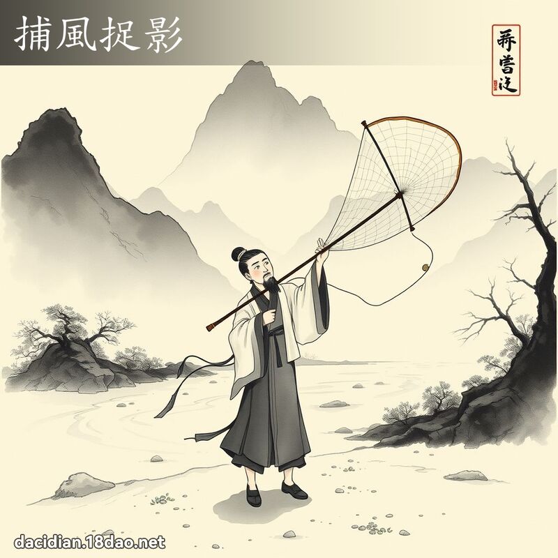 捕風捉影 - 中華成語配圖