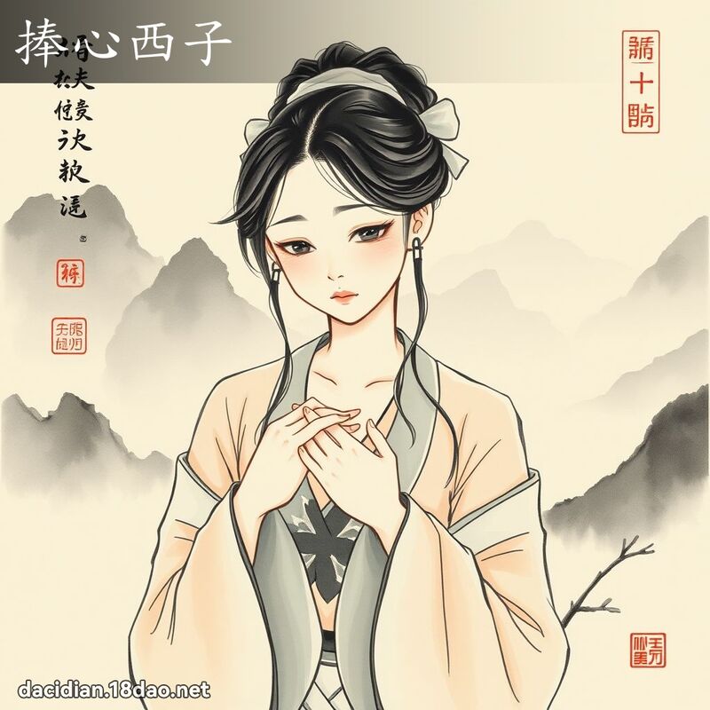 捧心西子 - 中華成語配圖