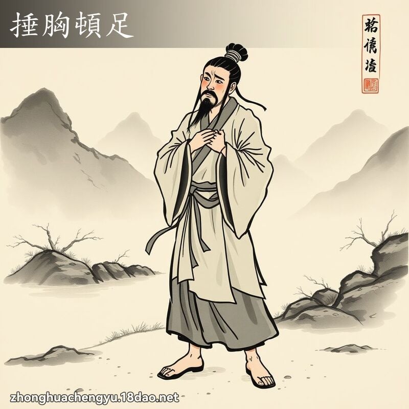 捶胸頓足 配图