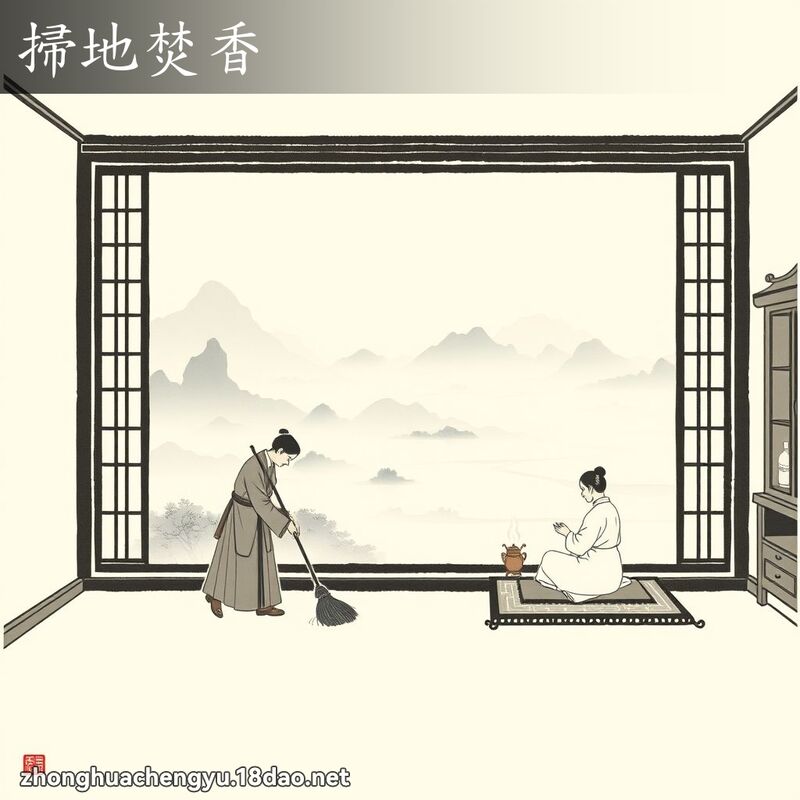 掃地焚香 配图