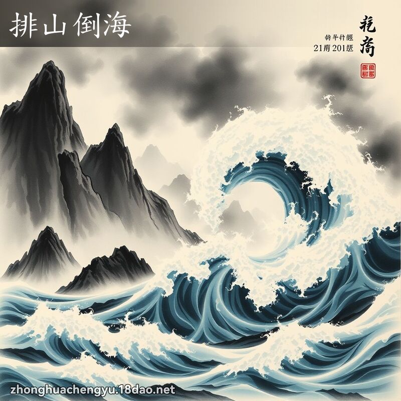 排山倒海 配图