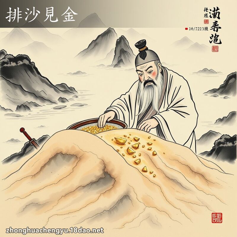 排沙見金 配图