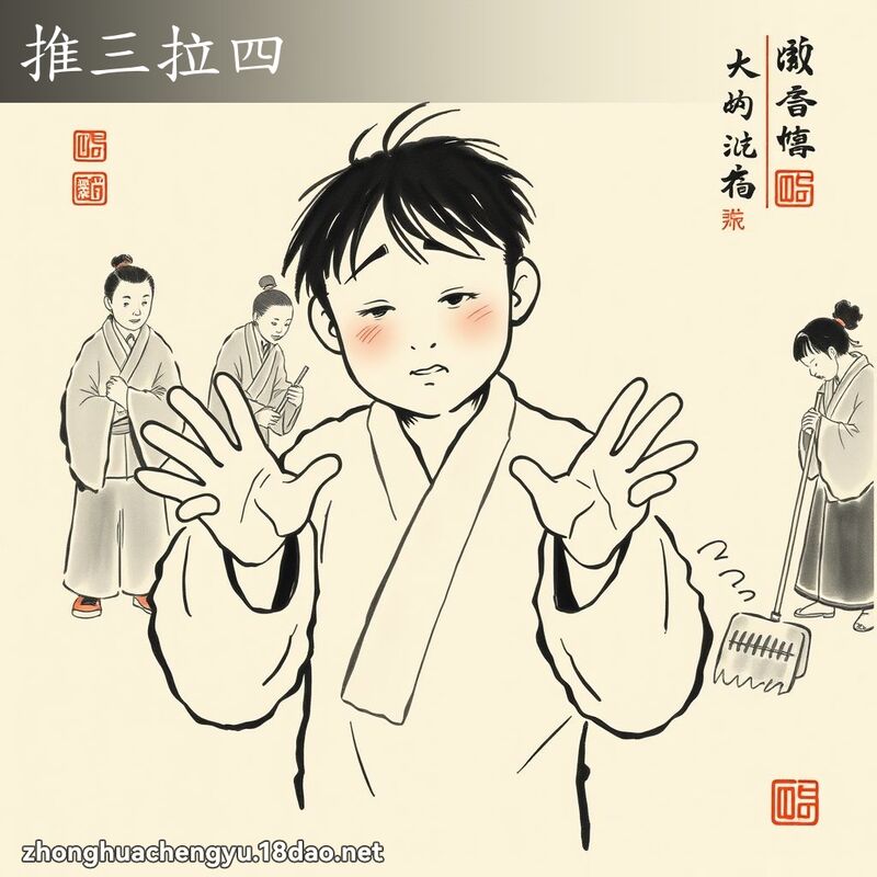 推三拉四 配图