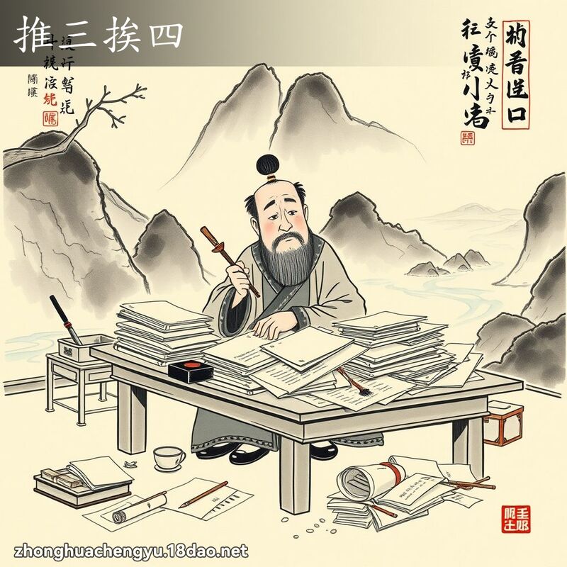 推三挨四 配图