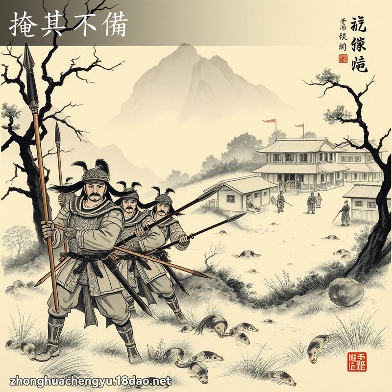 掩其不備 配图