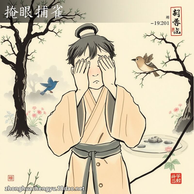 掩眼捕雀 配图