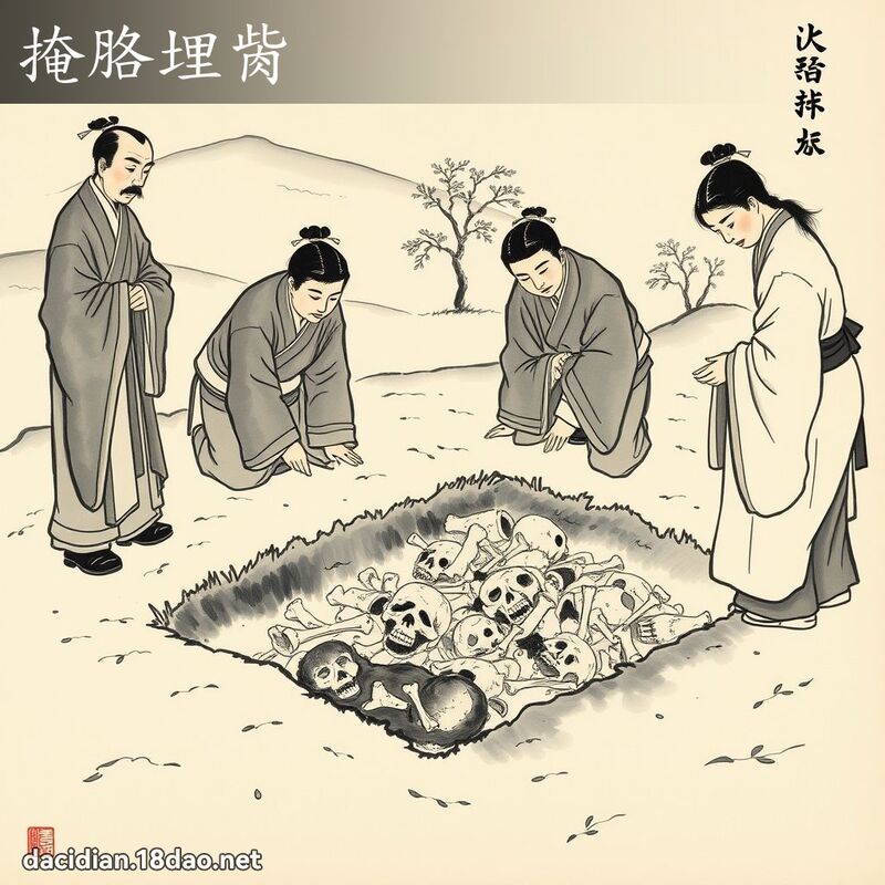 掩胳埋胔 - 中華成語配圖
