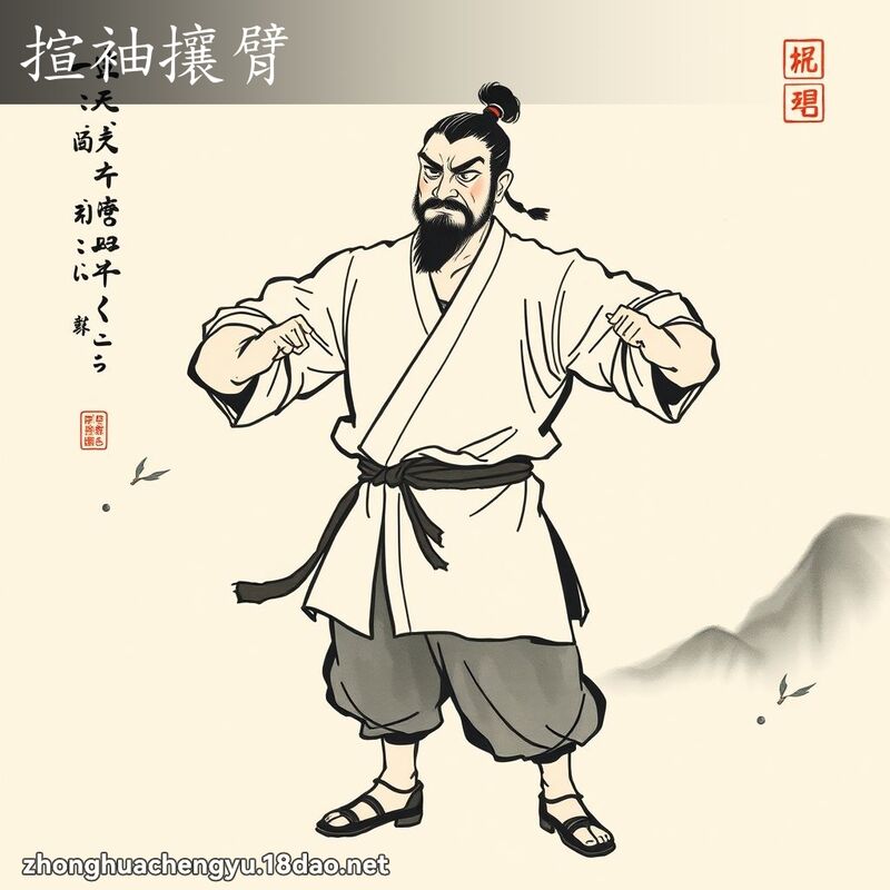 揎袖攘臂 配图