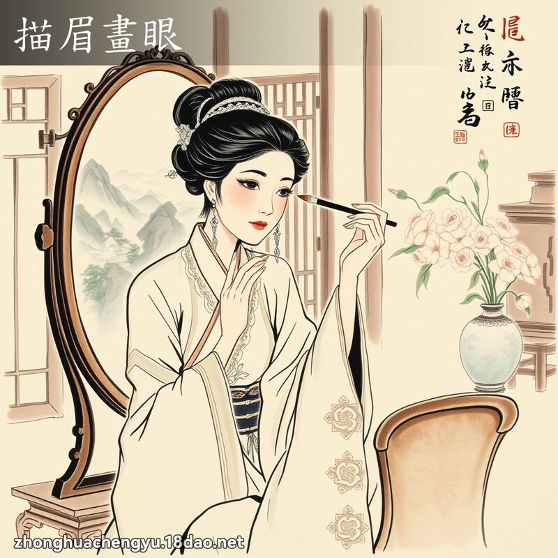 描眉畫眼 配图