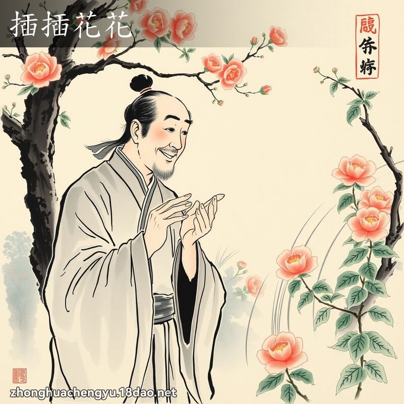 插插花花 配图