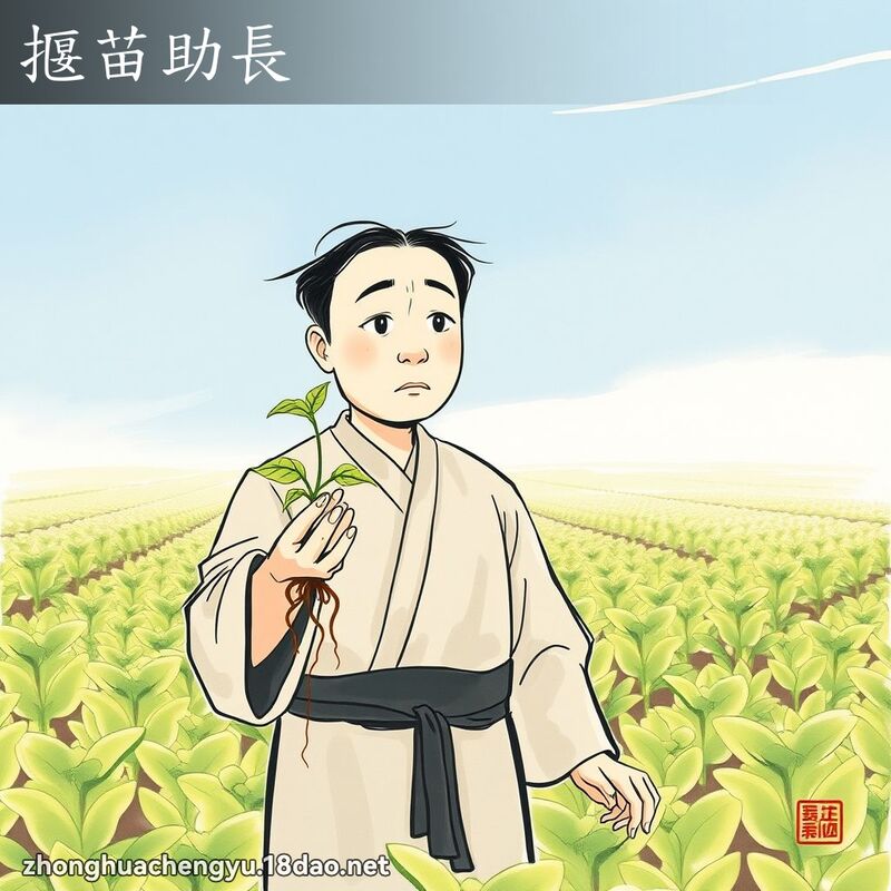 揠苗助長 配图