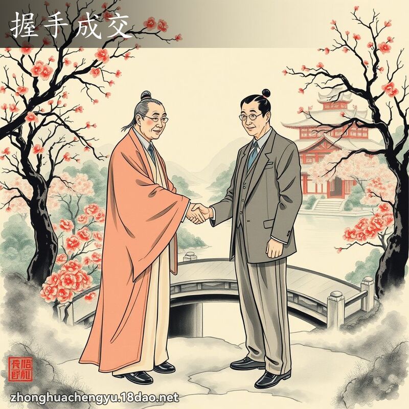 握手成交 配图