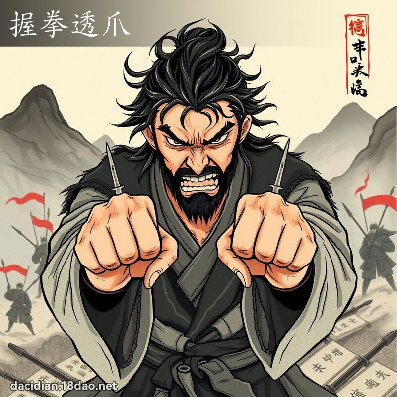 握拳透爪 - 中华成语配图
