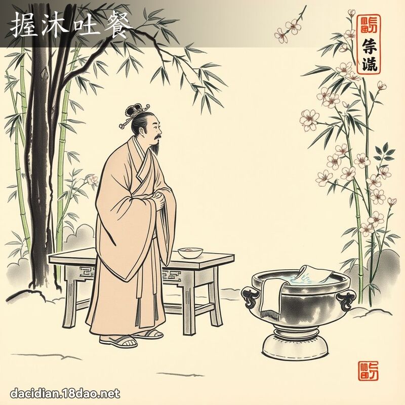 握沐吐餐 - 中华成语配图