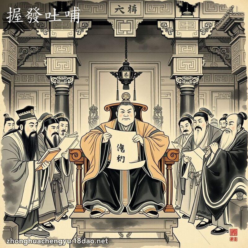 握發吐哺 配图