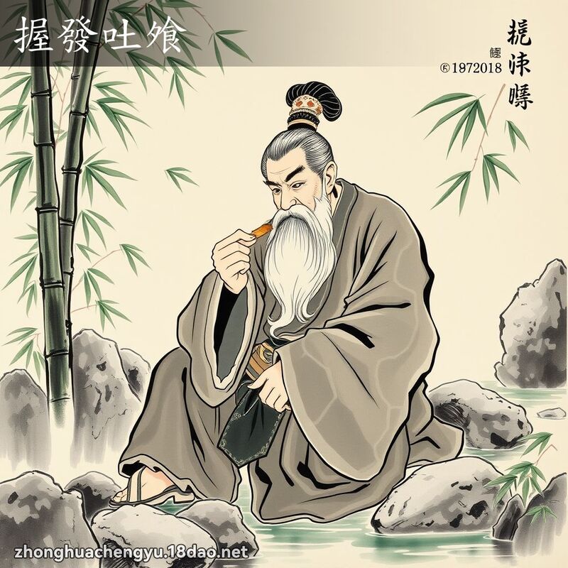握發吐飧 配图