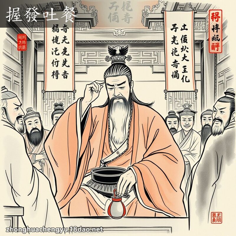 握發吐餐 配图