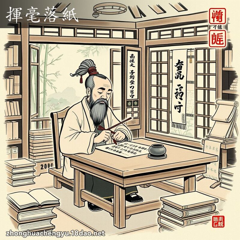 揮毫落紙 配图