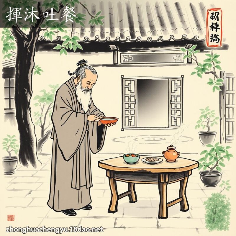 揮沐吐餐 配图