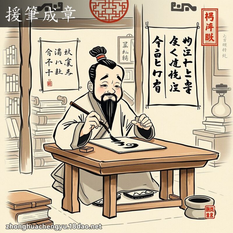 援筆成章 配图