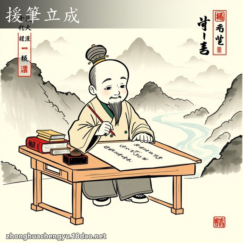 援筆立成 配图