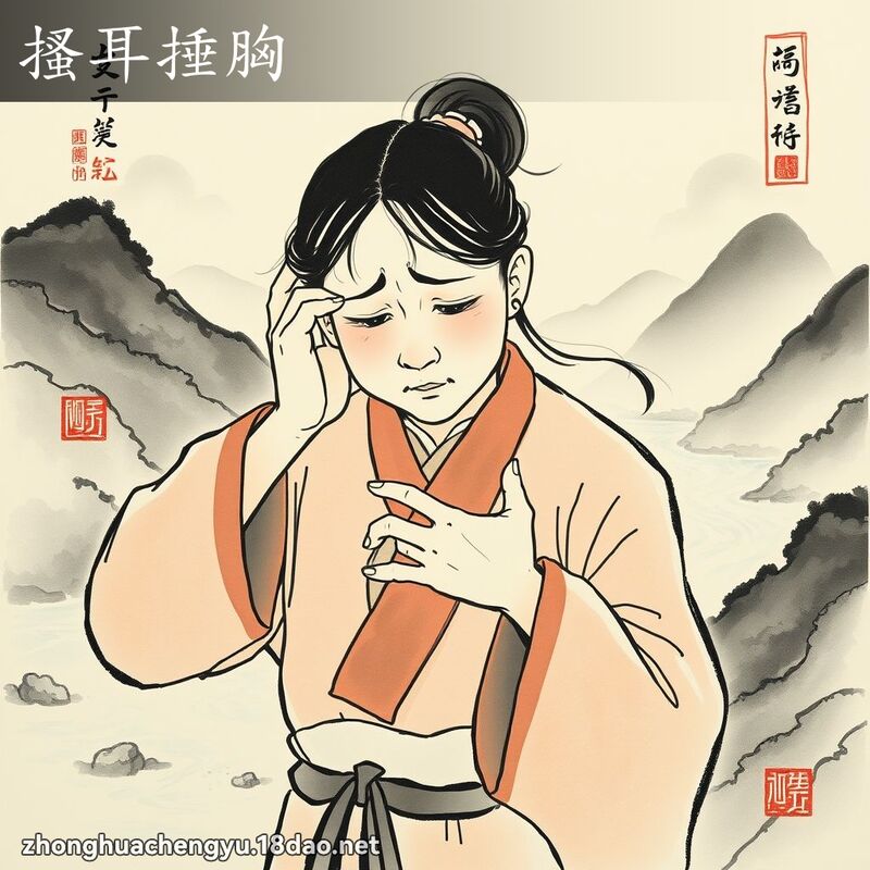 搔耳捶胸 配图