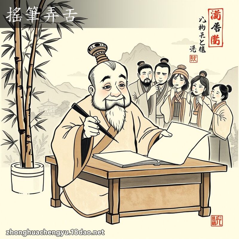 搖筆弄舌 配图