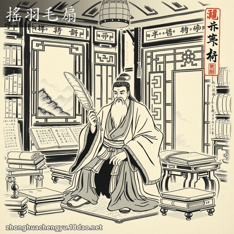 搖羽毛扇 配图