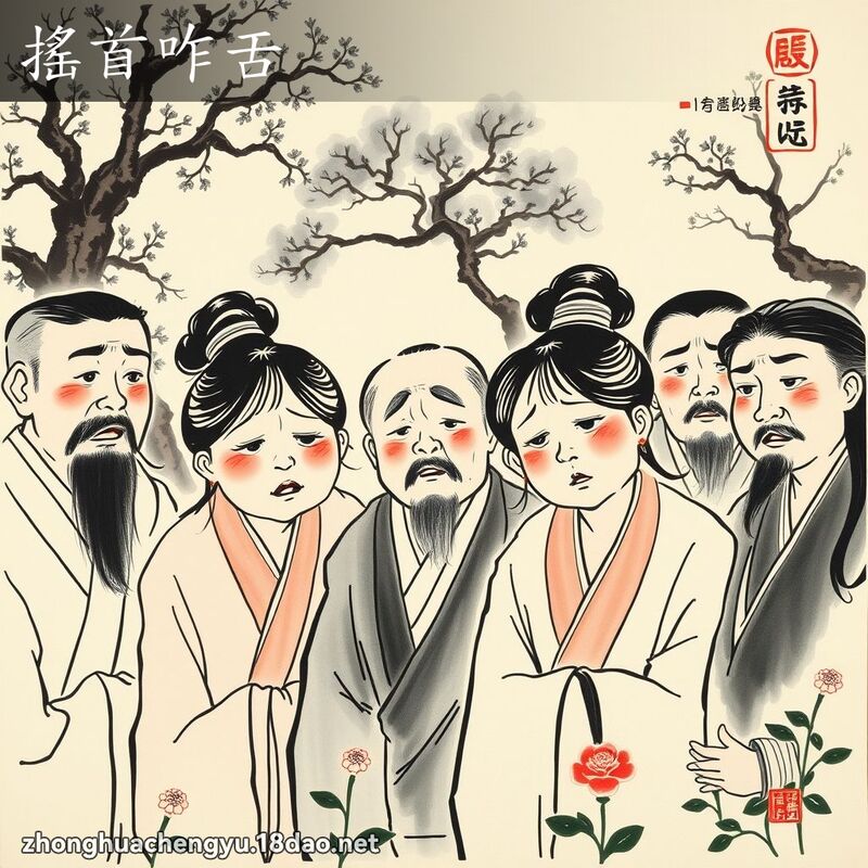 搖首咋舌 配图
