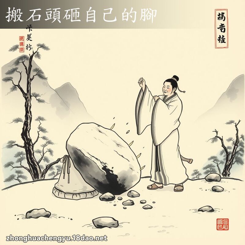 搬石頭砸自己的腳 配图