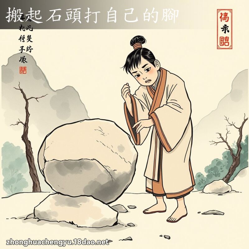 搬起石頭打自己的腳 配图