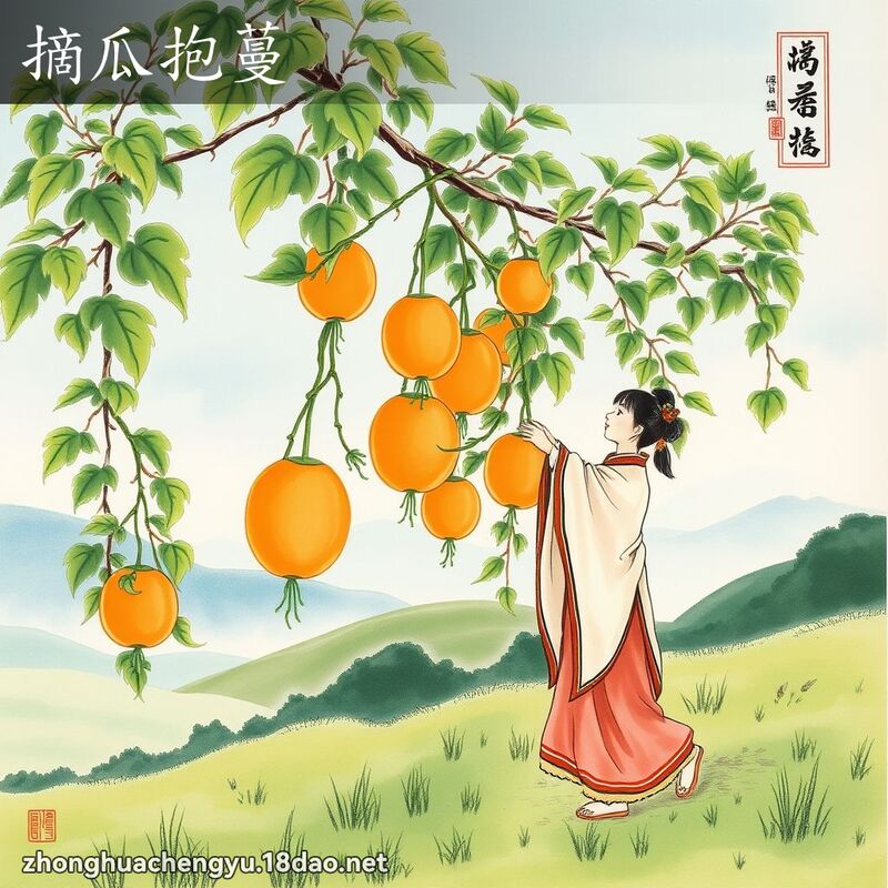 摘瓜抱蔓 配图