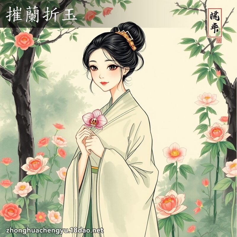 摧蘭折玉 配图