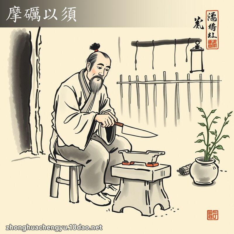 摩礪以須 配图