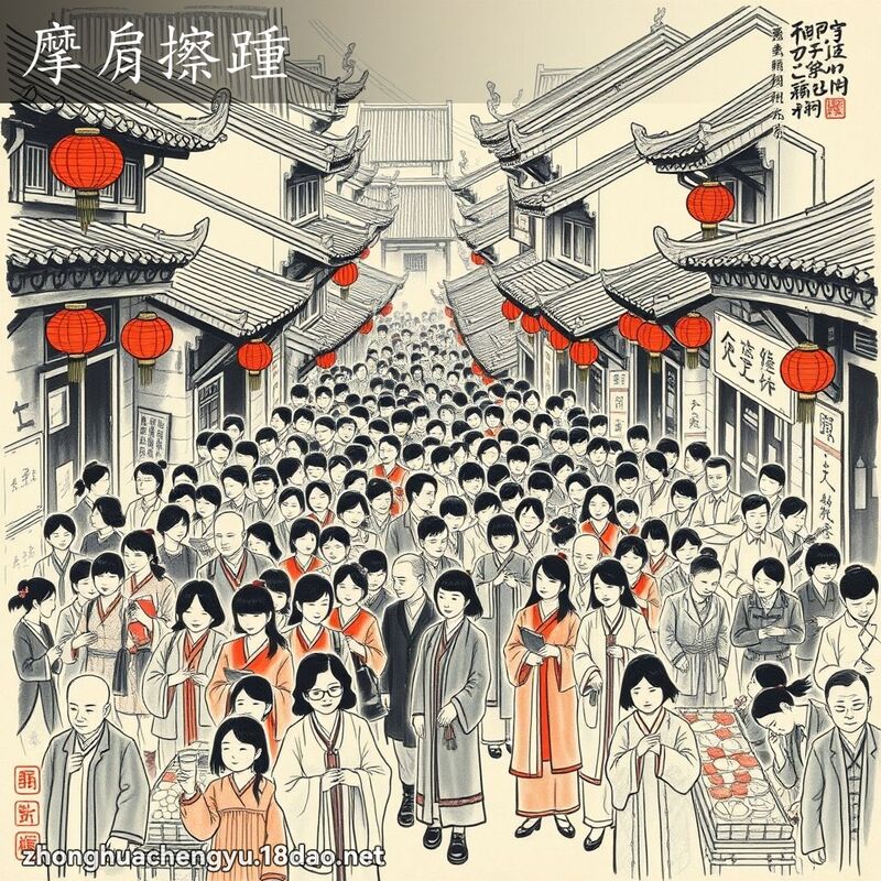 摩肩擦踵 配图