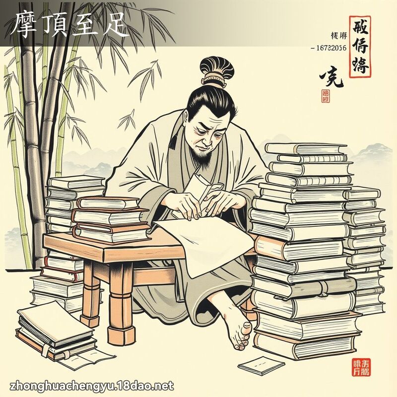 摩頂至足 配图