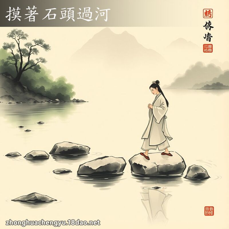 摸著石頭過河 配图