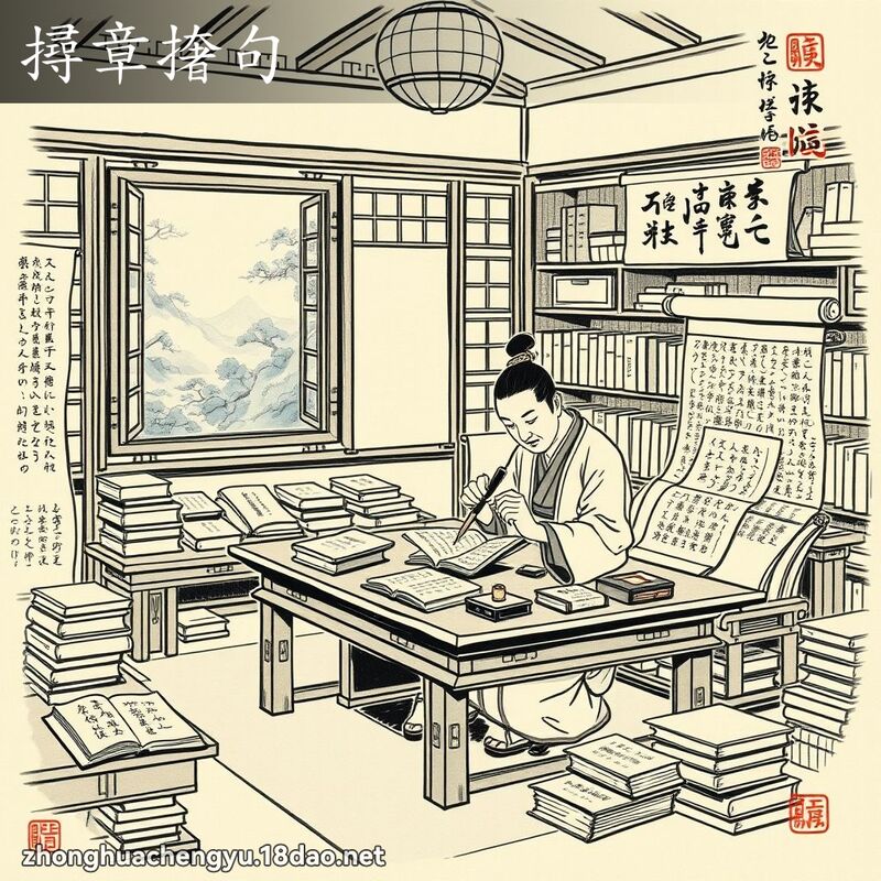 撏章撦句 配图