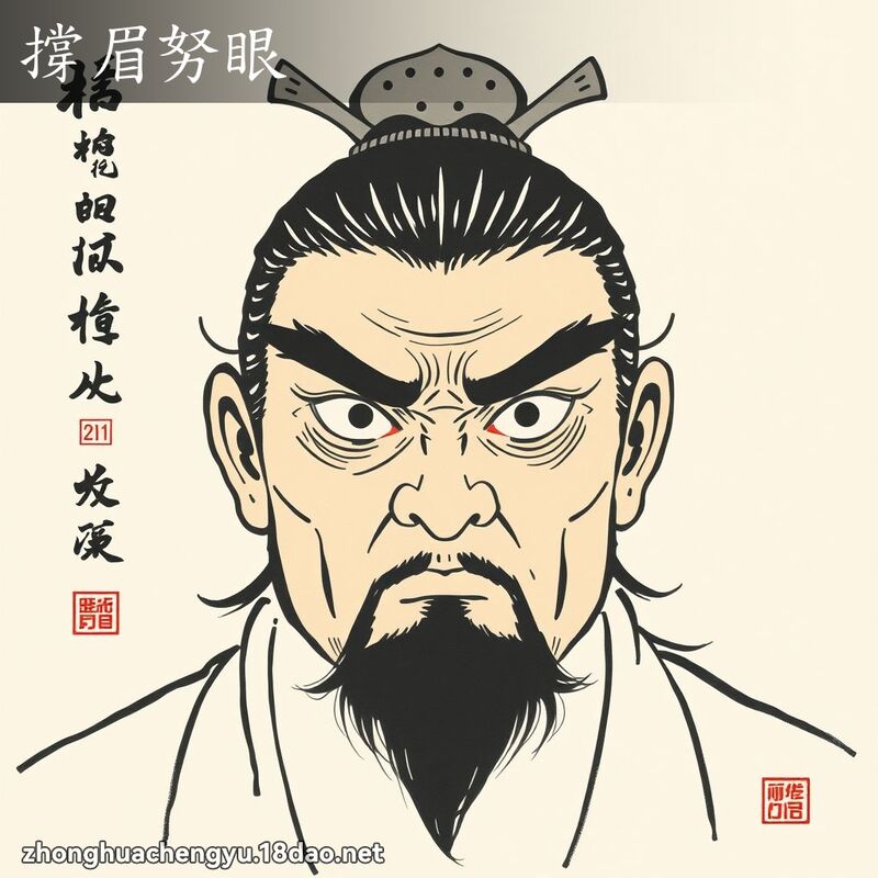 撐眉努眼 配图