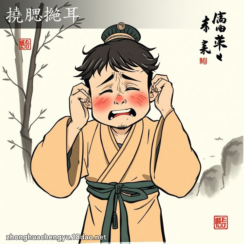 撓腮撧耳 配图