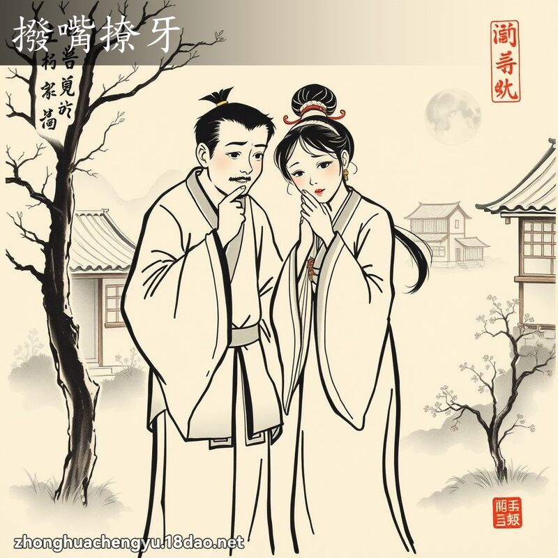 撥嘴撩牙 配图