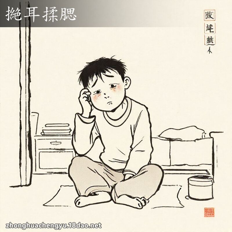 撧耳揉腮 配图