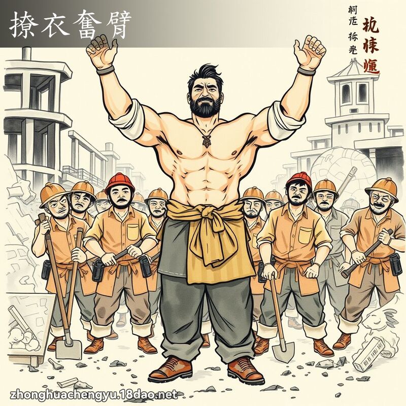 撩衣奮臂 配图
