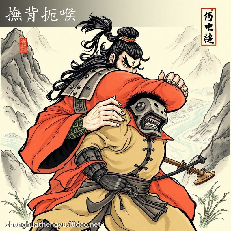 撫背扼喉 配图