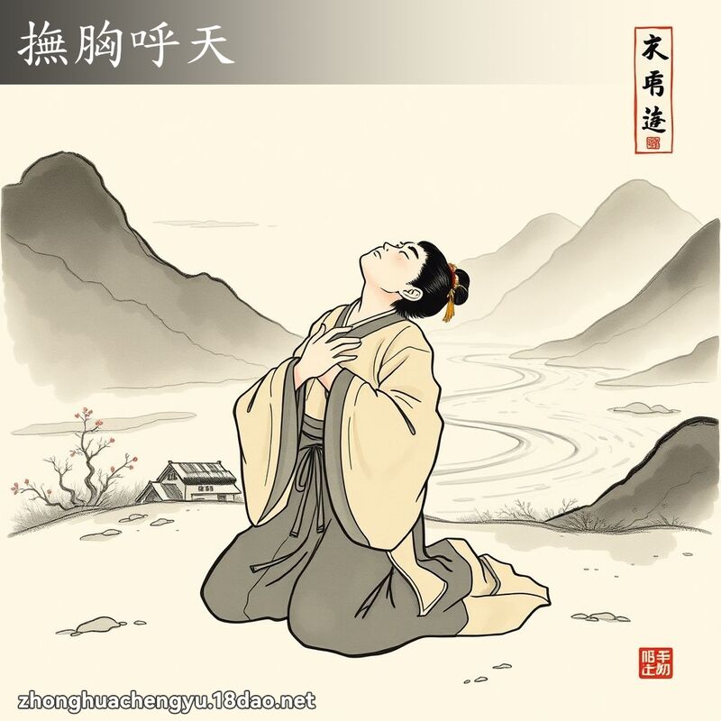 撫胸呼天 配图