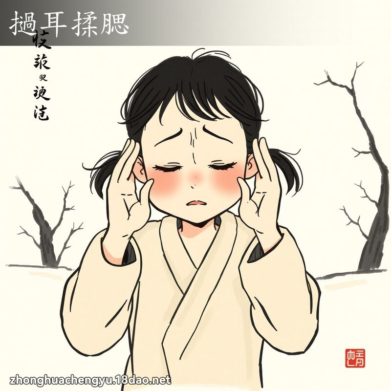 撾耳揉腮 配图