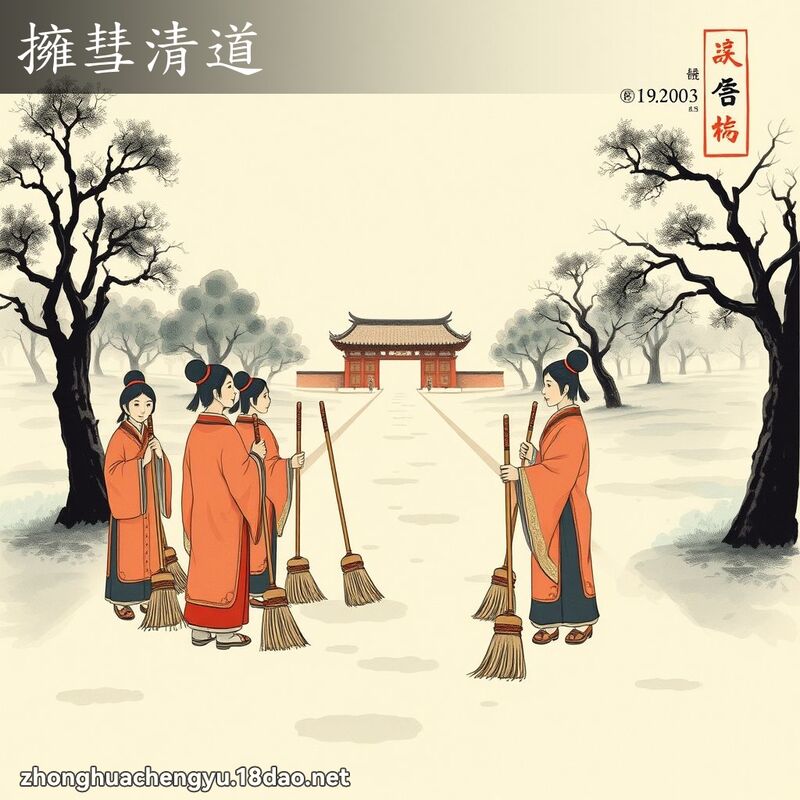 擁彗清道 配图